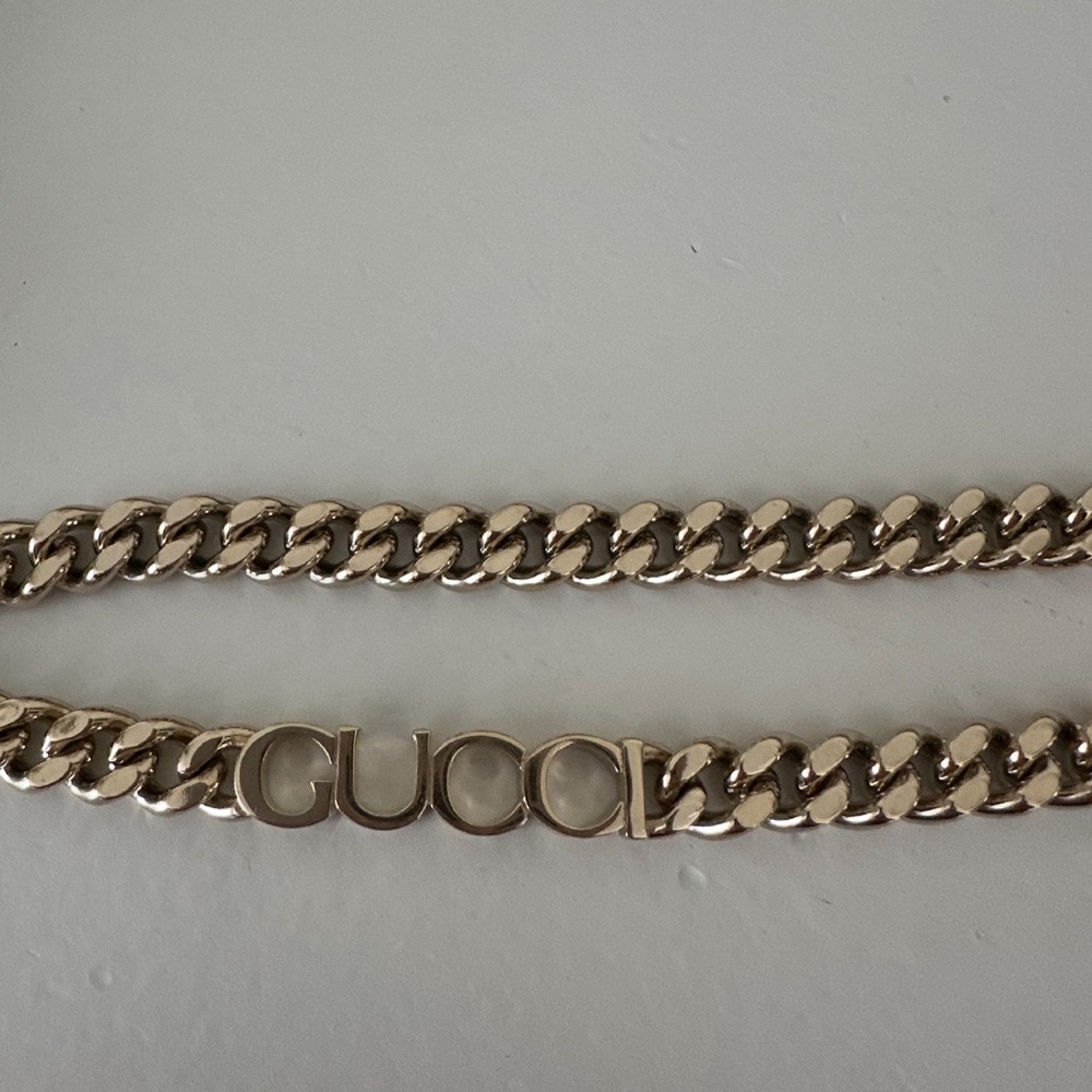 GUCCI Black Thin Belt With Chain 100 CM - Picture 3 of 4